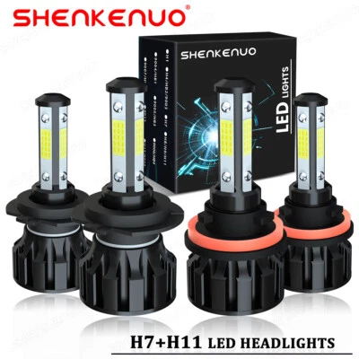 Para For Volvo XC60 2010-2017 XC90 2003-2014 LED faros bombillas kit H7+H11 - Image 1 of 4