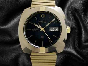 Waltham Dynax Vacuum Cushion Carbide One Piece Case Black Dial Quartz 36mm Men's - Picture 1 of 6