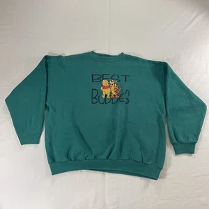 Vintage XL Sweatshirt Winnie The Pooh & Tigger Best Buddies 100 Acre Collection - Picture 1 of 16