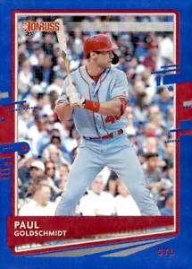 2020 Panini Donruss Baseball #127 Paul Goldschmidt St. Louis Cardinals Blue Holo - Picture 1 of 2