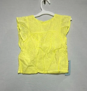 Toddler Girls' Short Sleeve Woven Blouse - Cat & Jack Yellow 2T - Picture 1 of 2
