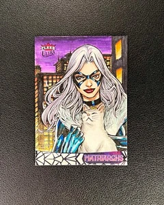 UD 2024 Marvel Fleer Ultra Matriarchs of Marvel Black Cat Sketch 1/1 Artist Auto - Picture 1 of 2