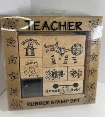 Lindas estampillas de goma para maestros selladas nuevas Foto 1 de 4