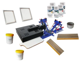 Easy Operate:3 Color 1 Station Screen Printing Kit Starter Kit DIY Multi Use - Picture 1 of 12
