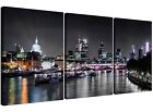 Cheap London Skyline at Night Canvas Art 3 Panel for your Living Room