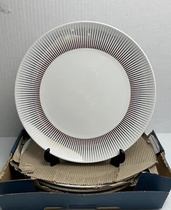 Harvest Green Studio Porcelain Set of 4 White Gold Sunburst Dinner Plates NEW - Picture 1 of 9
