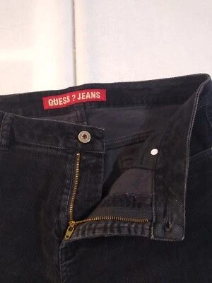 Pantalones de pana Guess Jeans vintage negros corte bota para mujer talla 31, estilo modelo Foto 1 de 4