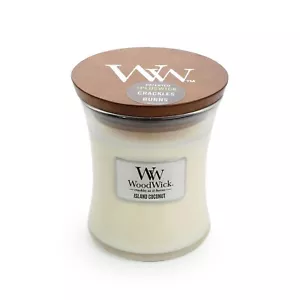 WoodWick Island Coconut Medium Soy Wax Candle Scented Fragrance Splosh - Picture 1 of 6