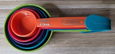 Farberware Color Set of 5 Measuring Spoons MultiColor Durable Plastic - Image 1 of 4