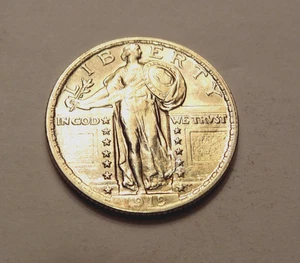1919 STANDING LIBERTY QUARTER, CHOICE AU,  NICE COIN - Picture 1 of 2