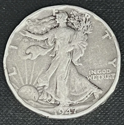 1947-D Walking Liberty Half Dollar ~90% SILVER~ SCARCE 🗝️DATE ~Rim Dings~ L👀K! - Image 1 of 4