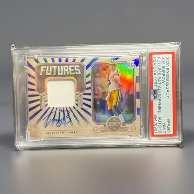 Joe Burrow 2020 Legacy Futures Rookie Patch Auto 10 PSA Sapphire Game Worn # /25 - Image 1 of 2