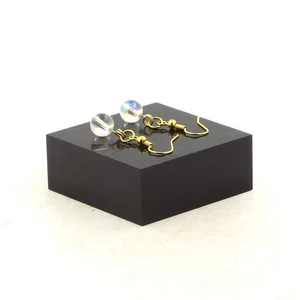 Steine Und Minéraux. Ohrringe 1 Perle Quarz Titan Stahl Golden Ino - Bild 1 von 2