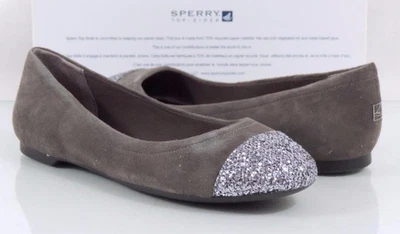 Sperry Top Sider Annabelle Brillo Puntera Ballet Zapatos Planos Gris Gamuza Talla 6 Foto 1 de 4