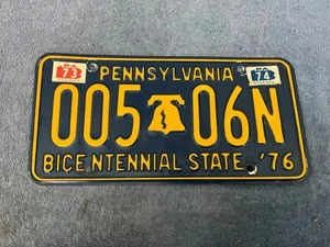 Pennsylvania License Plate Bicentennial State 1976 w/ 1973 & 74 Sticker 005-06N - Picture 1 of 1