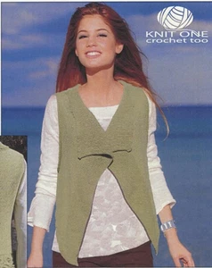 K1C2 Knit One Crochet Too Knitting Pattern 1918 Forest Sprite Vest 37"-49" - Picture 1 of 3