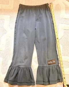 Matilda Jane Girl's Sz 6 Character Counts Easy Peasy Big Ruffle Pants Gray - Picture 1 of 2