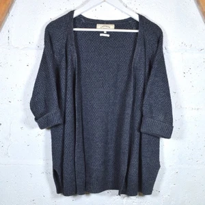 FATFACE Buttonless Open Front Knitted Cardigan Blue Grey Short Sleeve Size UK 12 - Picture 1 of 12