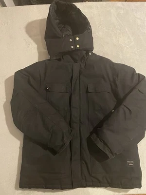 Smiths Workwear Heavy Canvas Coat Mens Large Hooded Quilted Lining Black - Изображение 1 из 4
