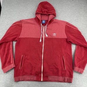 Adidas Hoodie Erwachsene 2XL XXL Rot Full Zip Kapuzenpullover Y2K Herren - Bild 1 von 10