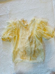 Free People Georgia Lace Tunic Top Ivory Light Button Tie Front Oversized L NEW - Picture 1 of 1