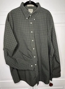 LL Bean Green Plaid Button Down Shirt Long Sleeve Sz XXLarge Regular - Picture 1 of 10