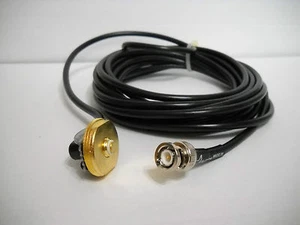 NMO MOUNT 3/8" / 3/4" OTWÓR Z KABLEM 15,5ft RG58 ZE ZŁĄCZEM BNC MADE IN USA - Zdjęcie 1 z 2