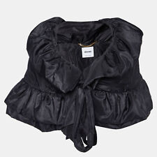 Moschino Black Silk Puffer cape Jacket M