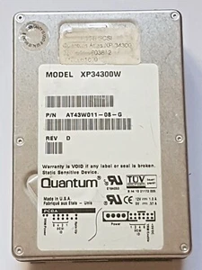 4.3GB Quantum Atlas XP34300W PN AT43W011 Fast Wide SCSI 68-Pin 7200RPM 2MB 3.5" - Picture 1 of 1