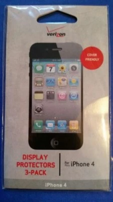 iPhone 4 DISPLAY PROTECTORS ANTI-DUST ANTI-SCRATCH 3-PACK NEW NEVER OPENED - Image 1 of 2