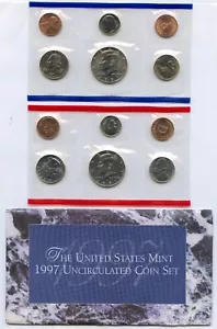 1997 US Uncirculated Mint Set 10 Coin United States Philadelphia Denver P & D - Picture 1 of 4