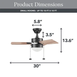 30 In Ceiling Fan Oil Rubbed Bronze 3 Blade Energy Saving Quality Maple Finishes - Picture 1 of 16