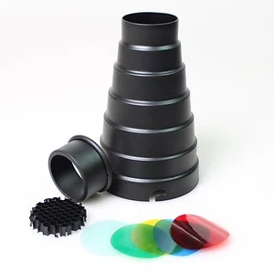 Photography Studio Flash Conical Snoot Light Control for Elinchrom w/ Honeycomb - Picture 1 of 5
