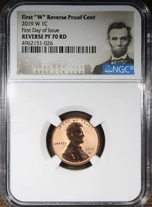 2019-W Reverse Proof Shield Lincoln Cent NGC PR70 RD First Day Of Issue - Picture 1 of 2