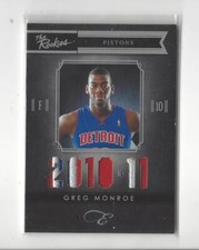 2010-11 Elite Black Box The Rookies Greg Monroe PATCH Pistons /99 