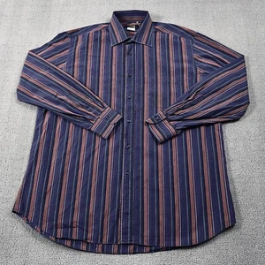 Bernini Shirt Adult Large Striped Button Up Long Sleeve Luxury Casual Men's - Picture 1 of 15