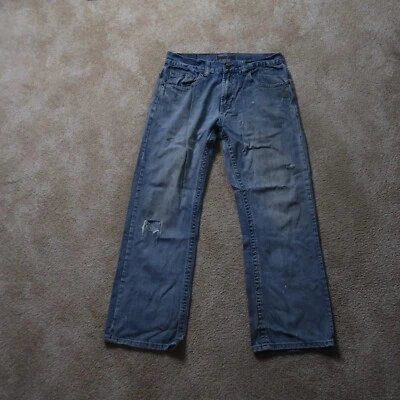 Baileys Point Bootcut Jeans Men’s 32x30 Blue Denim Pants Distressed Grunge - Image 1 of 4