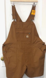 NWT Carhartt Women's Brown Rugged Flex Relaxed Fit Canvas Shortall, Size XXL(20) - Picture 1 of 12