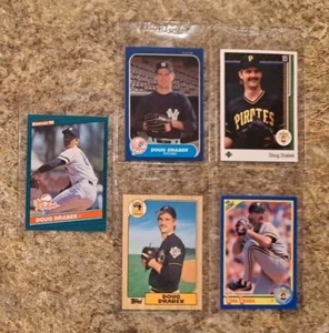 (5) Doug Drabek 1986 Donruss Rookie card RC Fleer 1987 Topps 1990 Pirates Cy AS - Picture 1 of 11