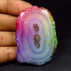 Cabochon Pietra Preziosa Liscia Multi Quarzo 51x34 mm 100Cts Agata Solare Naturale SE-70 - Foto 1 di 11