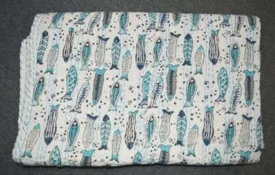 Colcha Kantha floral reversível multicolorida cobertor duplo corredor cama boêmio - Imagem 1 de 4