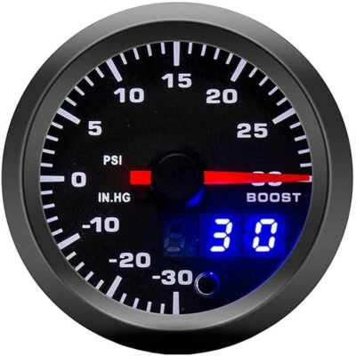 Ladedruck Anzeige Turbo Boost Auto Gauge Zusatzanzeige 7 Farben LED Instrument - Bild 1 von 4