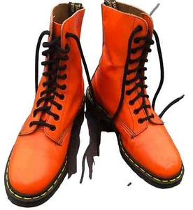 Dr Martens 1490 orange leather boots UK 6 EU 39 Made in England - Picture 1 of 10