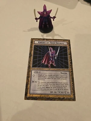 Yugioh Dungeon Dice Monsters ST-01 Knight of Twin Swords Card & Figure - Image 1 of 3