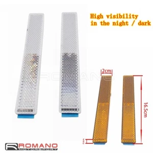 White Reflector Reflective Warning Plate Self-adhesive Sticker For Car ATV Truck - Picture 1 of 3