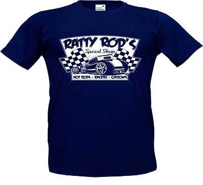 ORIGINAL ROADBREAKER STYLE T Shirt Navyblau US Car V8 Oldschool Hot Rod-&`50 Stylemotiv Modell Ratty Rods