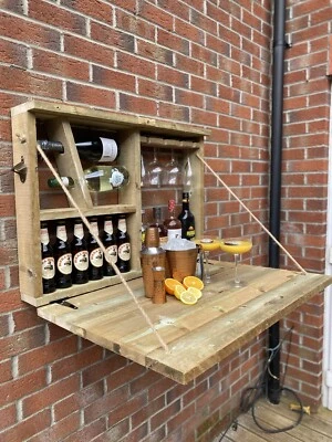 BESPOKE TIMBER Garden Bar Drop Down Garden Bar, Murphy Bar, Space Saver Bar, Gin Bar, Home Bar