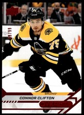 2020-21 Upper Deck Overtime Red Foil Connor Clifton /99 Boston Bruins #95