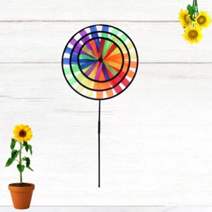 Garden Pinwheels Lawn Windmill Rainbow Spinners Child Toddler Outdoor - Picture 1 of 11