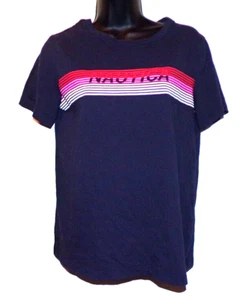 T-shirt donna Nautica manica corta taglia small blu navy R2 - Foto 1 di 5